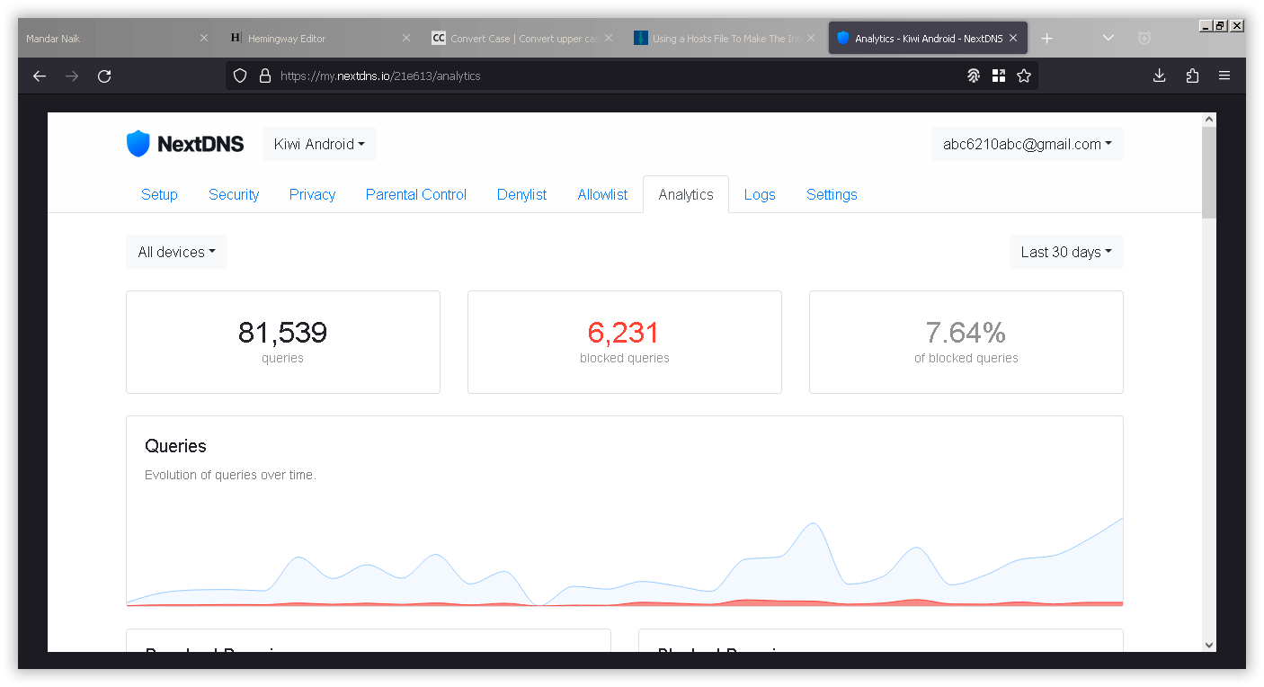 NextDNS Dashboard