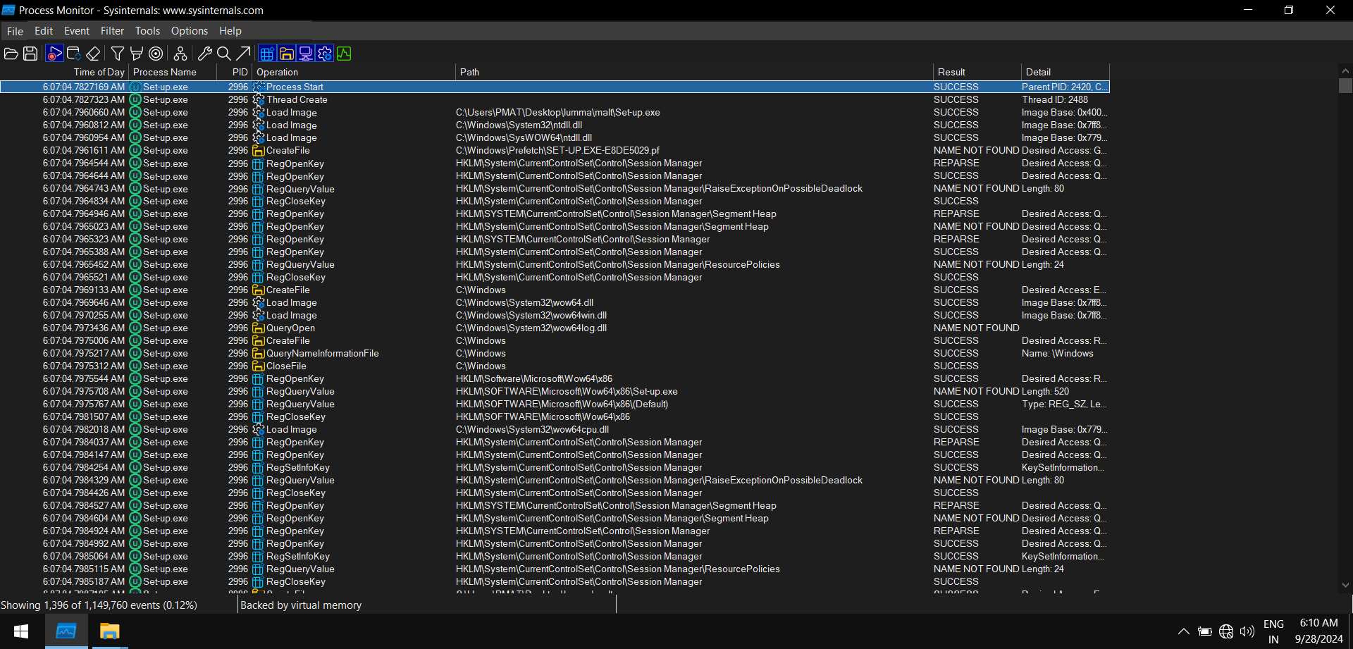 process monitor set-up.exe