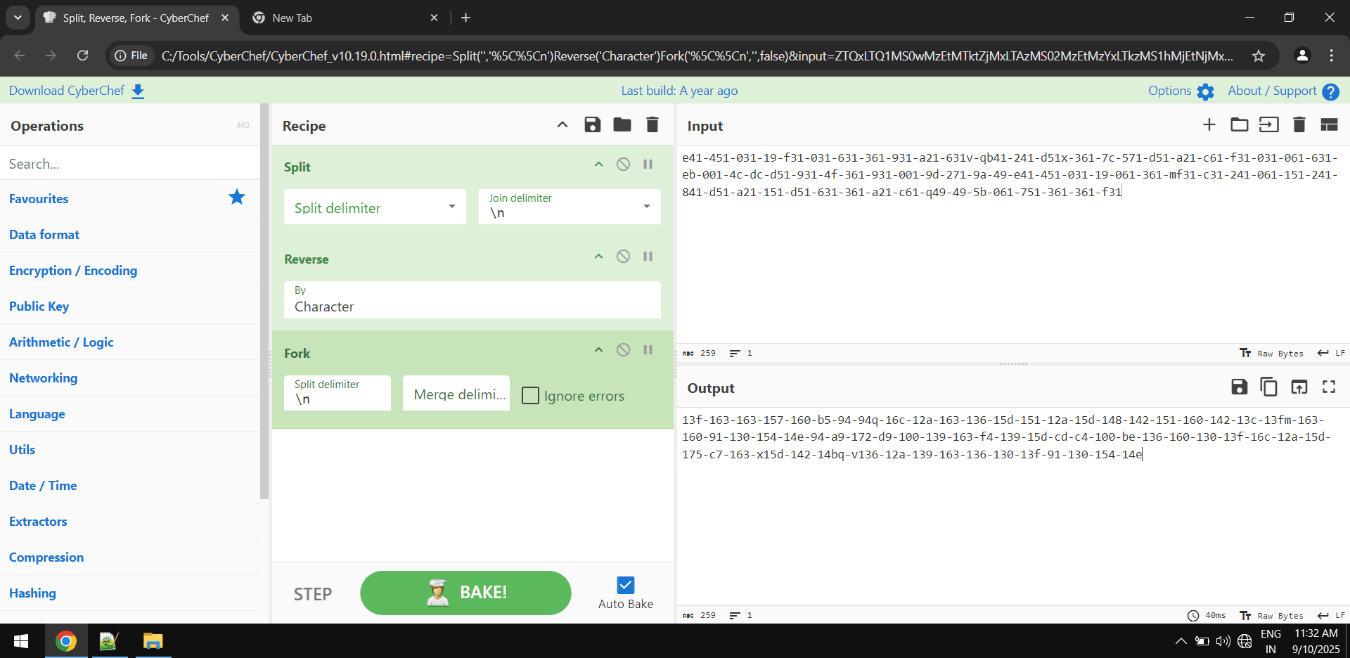 decoding of code 1