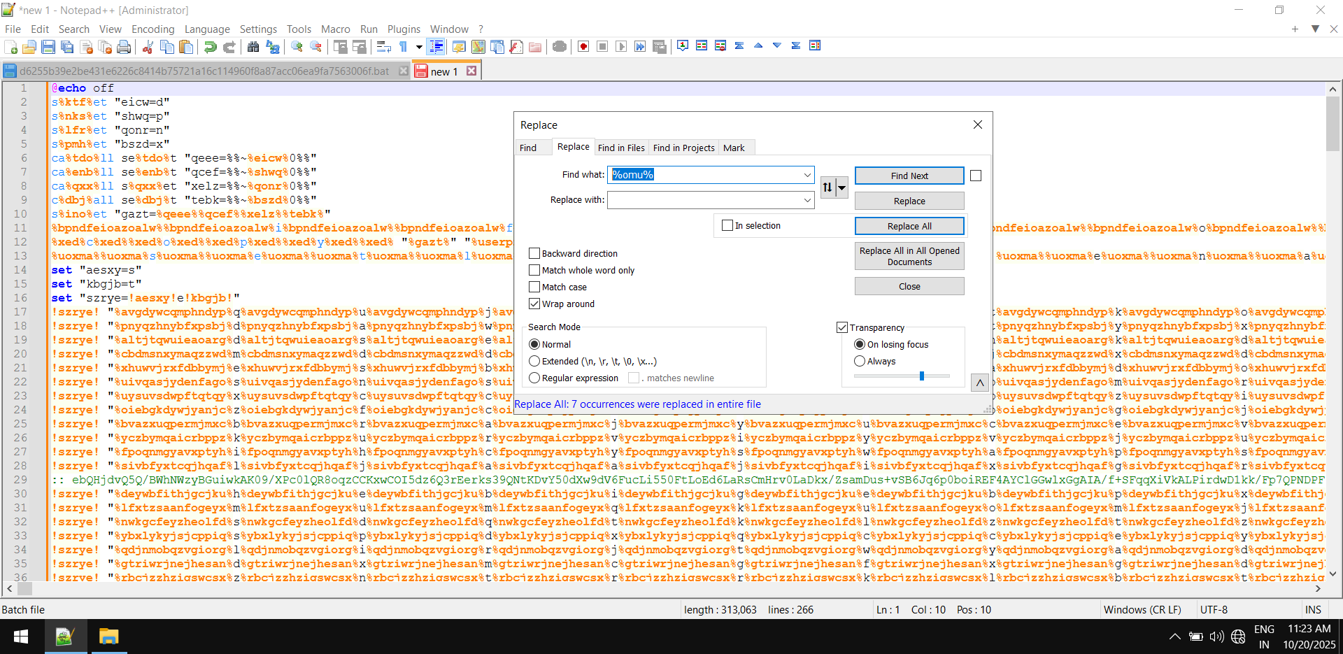 deobfuscated first line