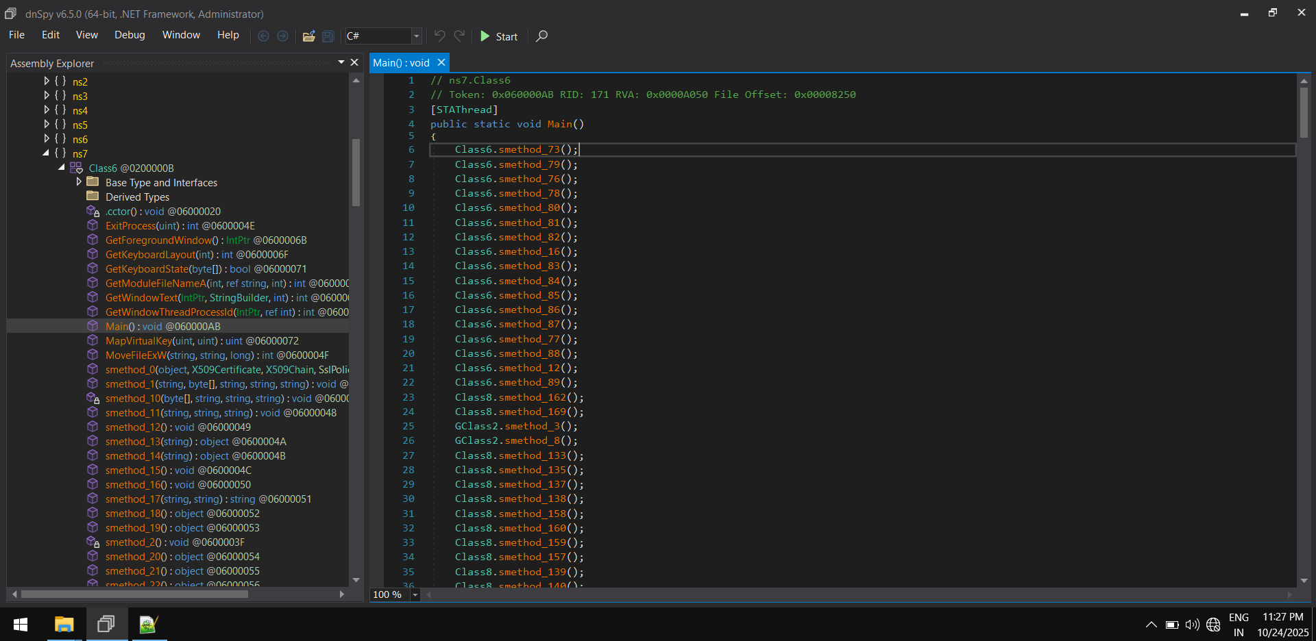 Decompiled source code of array4.dump