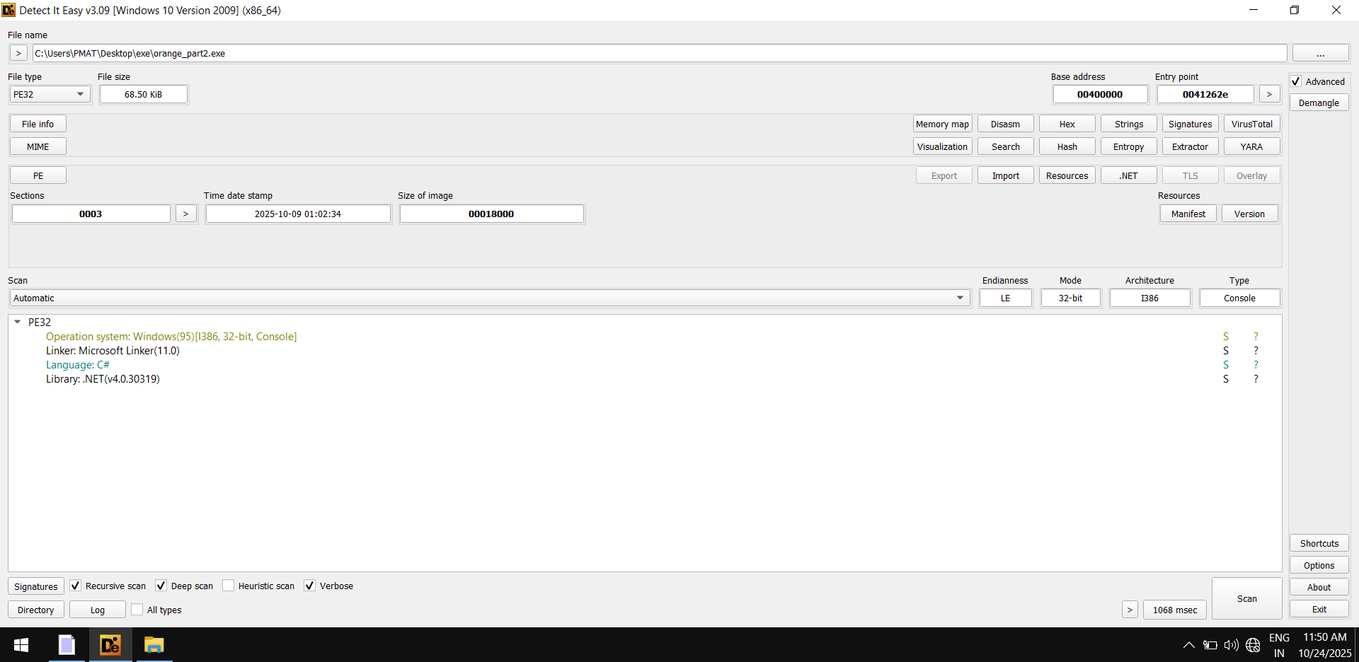 DIE of orange_part2.exe.vir