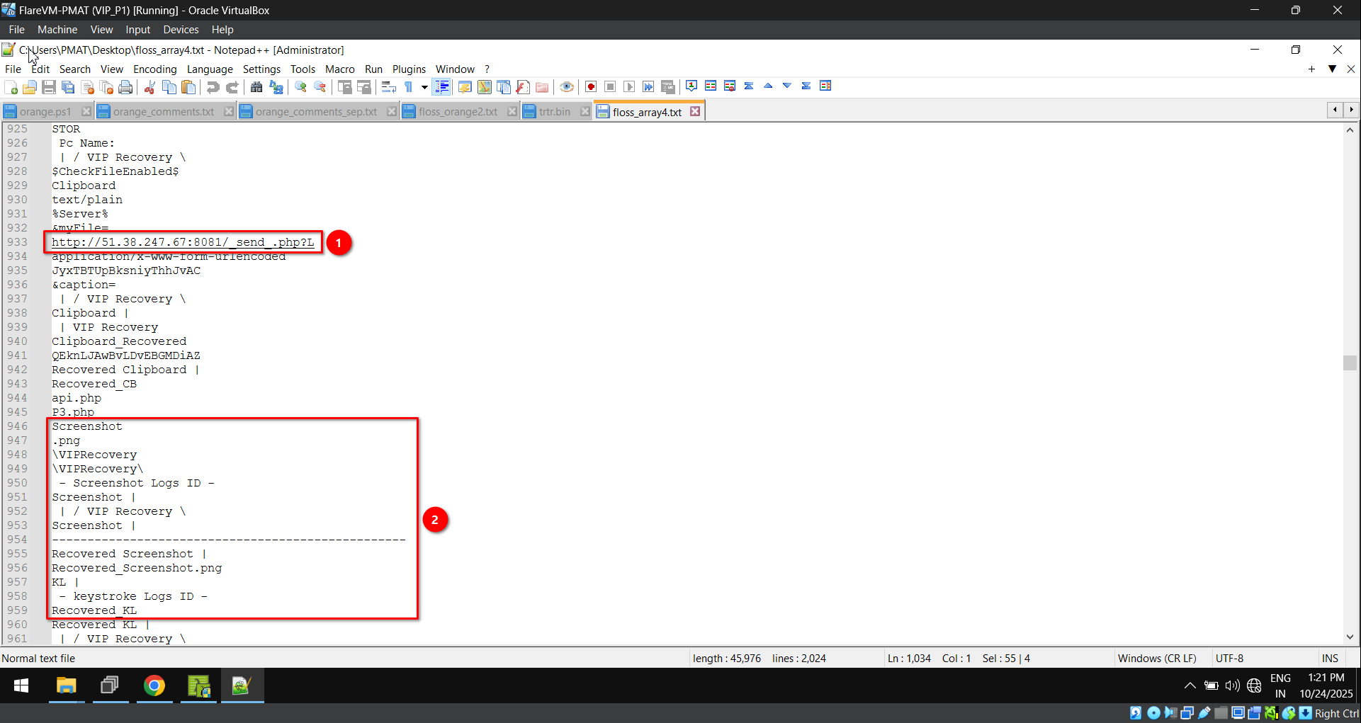 Strings within array4.dump 2