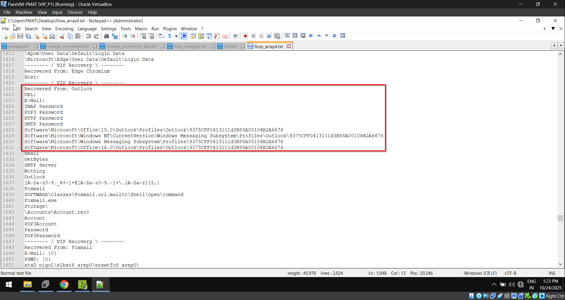 Strings within array4.dump 4